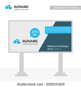 Company bill board design with blue theme vector with networking