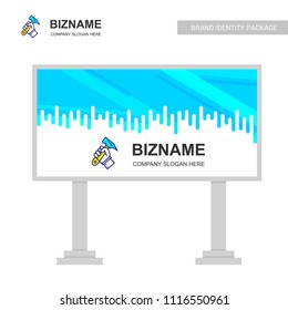 Company Bill board design with hammer logo vector