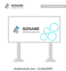 Company Bill board design with hammer logo vector