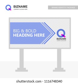 Company Bill board design with Q logo vector 