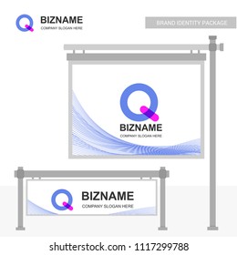 Company Bill board design with Q logo vector 