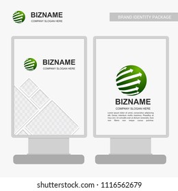 Company Bill board design with rounded logo vector