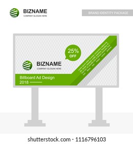Company Bill board design with rounded logo vector