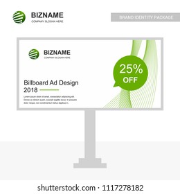 Company Bill board design with rounded logo vector