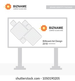 Company bill board design vector with flower logo 