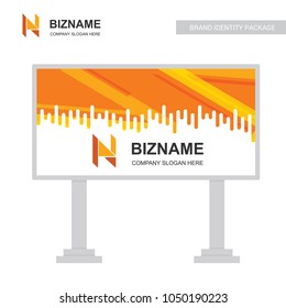 Company bill board design vector with n logo