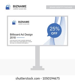 Company bill board design vector with lock logo