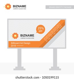 Company bill board design vector with flower logo 