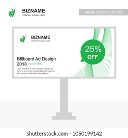 Company bill board design vector with green theme vector with na