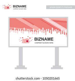 Company bill board design vector with camera logo