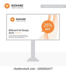 Company bill board design vector with flower logo 
