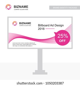 Company bill board design vector with world map logo