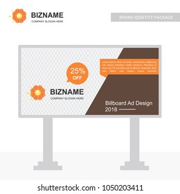 Company bill board design vector with flower logo 