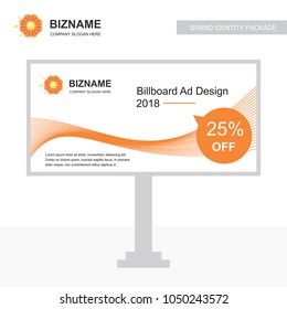Company bill board design vector with flower logo 