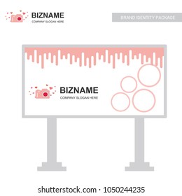 Company bill board design vector with camera logo