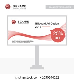 Company bill board design vector with ball logo