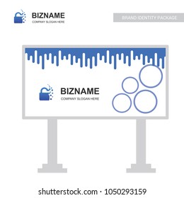 Company bill board design vector with lock logo