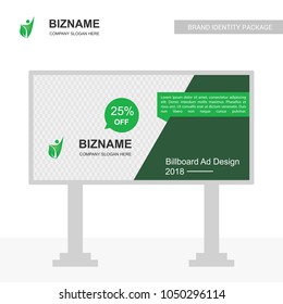 Company bill board design vector with green theme vector with na