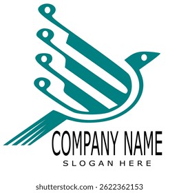Vector de logotipo de pájaro azul de la compañía 