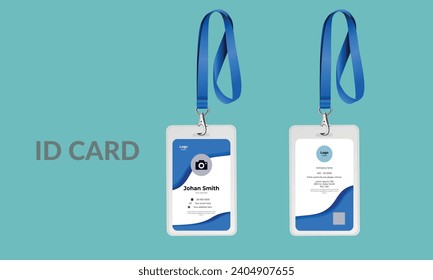 Company blue modern ID card design 