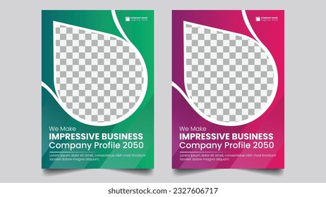 Company book cover profile template design and flyer