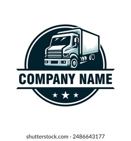 Company box truck car logo vector illustration.