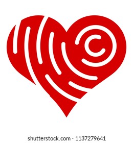 Company brand heart icon. Simple illustration of company brand heart vector icon for web design isolated on white background