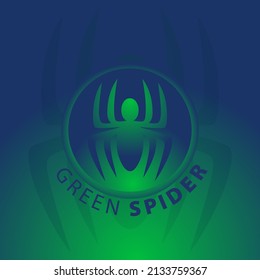 company and brand logo with spider silhouette and gradient