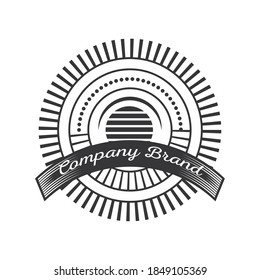 company brand template, vintage insignia or logotype vector illustration