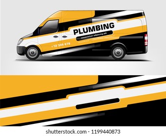 Company branding Car decal wrap design vector. Graphic abstract stripe racing background kit designs company car