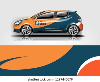 Company branding Car decal wrap design vector. Graphic abstract stripe racing background kit designs company car