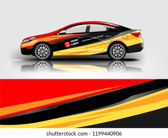 Company branding Car decal wrap design vector. Graphic abstract stripe racing background kit designs company car