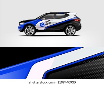 Company branding Car decal wrap design vector. Graphic abstract stripe racing background kit designs company car