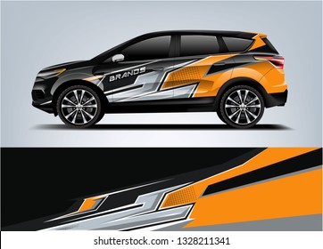 Company branding Car decal wrap design vector. Graphic abstract stripe racing background kit designs company car
