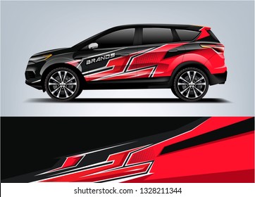Company branding Car decal wrap design vector. Graphic abstract stripe racing background kit designs company car
