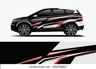 Company branding Car decal wrap design vector. Graphic abstract stripe racing background kit designs company car dekal
