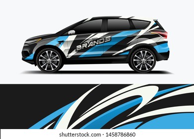 Company branding Car decal wrap design vector. Graphic abstract stripe racing background kit designs company car
