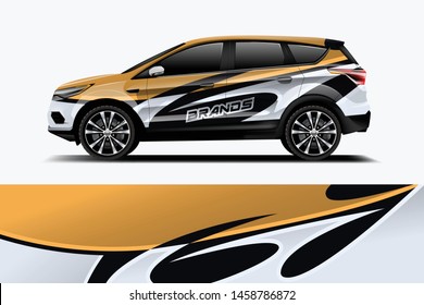 Company branding Car decal wrap design vector. Graphic abstract stripe racing background kit designs company car dekal
