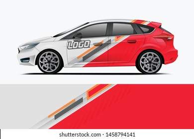 Company branding Car decal wrap design vector. Graphic abstract stripe racing background kit designs company car dekal
