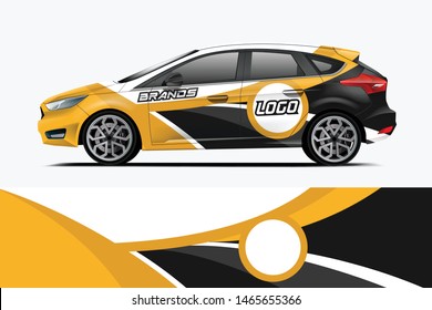 Company branding Car decal wrap design vector. Graphic abstract stripe racing background kit designs company car dekal
