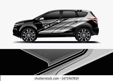 Company branding Car decal wrap design vector. Graphic abstract stripe racing background kit designs company car dekal
