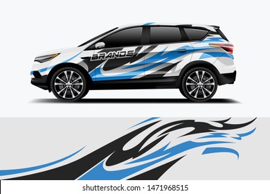 Company branding Car decal wrap design vector. Graphic abstract stripe racing background kit designs company car dekal
