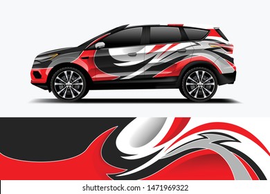 Company branding Car decal wrap design vector. Graphic abstract stripe racing background kit designs company car dekal
