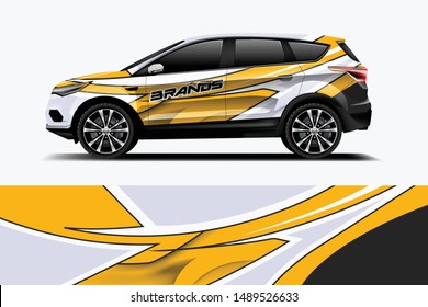 Company branding Car decal wrap design vector. Graphic abstract stripe racing background kit designs company car dekal

