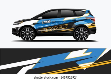 Company branding Car decal wrap design vector. Graphic abstract stripe racing background kit designs company car dekal
