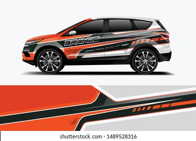 Company branding Car decal wrap design vector. Graphic abstract stripe racing background kit designs company car dekal
