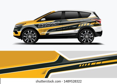 Company branding Car decal wrap design vector. Graphic abstract stripe racing background kit designs company car dekal
