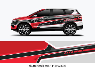 Company branding Car decal wrap design vector. Graphic abstract stripe racing background kit designs company car dekal
