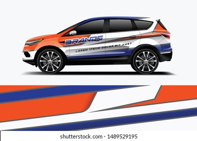 Company branding Car decal wrap design vector. Graphic abstract stripe racing background kit designs company car dekal