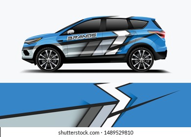 Company branding Car decal wrap design vector. Graphic abstract stripe racing background kit designs company car dekal

